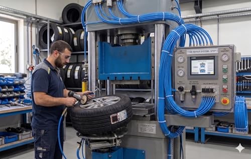 Utah Pneumatic 1/4" PU Air Hose - 10 Meters (32.8ft) UV Resistant Polyurethane Air Line Tubing, Ultra Flexible with Small Bending Radius, 150 PSI High Pressure Pneumatic Hose, Blue - size: 6.35 mm OD (10 m)