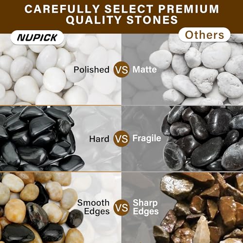 NUPICK 6lb River Rocks for Plants Indoor, 2-3Inch Mixed Pebbles for Vases Fillers, Decorative Gravel for Fish Tank, Natural Polished Stones for Succulent, Bonsai, Landscaping, Bird Baths - color: Mixed, size: 2-3"-6lb