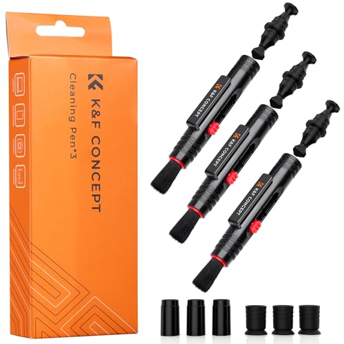 K&F CONCEPT Professional Lens Cleaning Pen with Soft Brush, Carbon Head Lens Cleaning Pen Compatible with Canon, Nikon, Pentax, Sony Digital Camera Cleaning,AR VR Glasses Cleaning