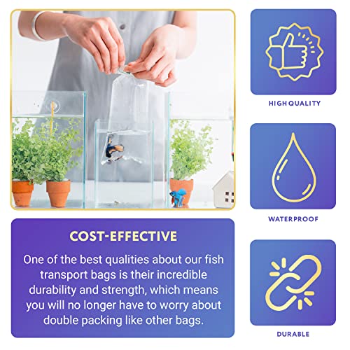 APQ Supply Clear Plastic Fish Bags, 12 x 18 Inc, 2 Mil, Pack of 100, Unprinted Clear Poly Bag for Aquarium Species Transfer and Transport - style: 12" X 18" / 2 Mil / 100 Pack