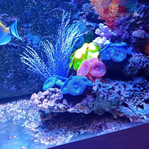 4Pcs Artificial Coral, Faux Coral Ornaments, Aquarium Decorations for Fish Tank Aquarium, Fish Cave Hideout Decoration Landscape (Blue)