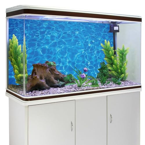 AWERT Vinyl 48x24 inches Underwater Aquarium Background Blue Ripped Water Fish Tank Background Swimming Pool Terrarium Background - size: 48x24in/120x60cm