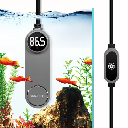 boxtech Small Fish Tank Heater - Mini Aquarium Heater, 50w Submersible Turtle Heater with Adjustable Temperature External Controller for 3 to 12 Gallon Betta Aquarium Tanks - size: 50w for 3 to 12 gallon tank