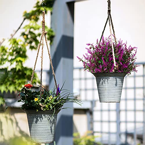 XLFAQXM 8 Pack Artificial Plants Flowers Grass Shrubs Lavender No Fade Faux Plastic Flowers Outdoor for Farmhouse Garden Porch Patio Indoor Wedding Decoration Greenery Fake Plants uv Resistant - color: 7#