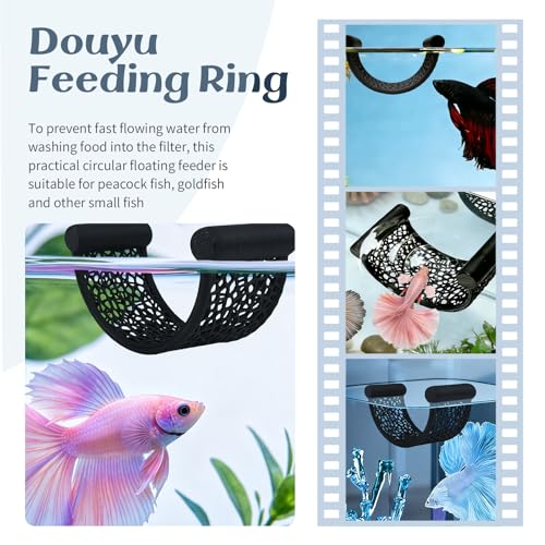 4Pcs Betta Fish Tank Accessories, Betta Hammock, 2 Betta Fish Toys, 1 Betta Feeding Ring Provide a Comfortable Environment for Rest and Activities at Betta.