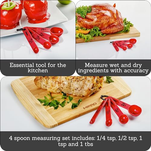 MIRRO 4pc Nested Measuring Spoons Set, Red - size: 4 Piece