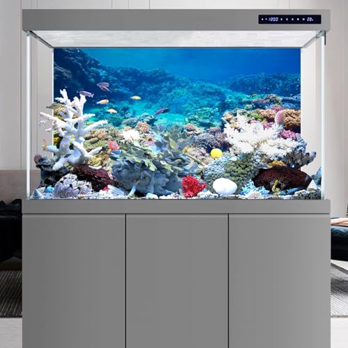 AWERT Aquarium Background Coral Reef Tropical Fish Undersea Fish Tank Background 30x12 inches Durable Polyester Background - size: 30 x 12 in