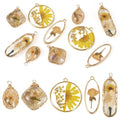Transparent Flower Resin Charms Round Gold Edge Dried Floral Pendants Flat Round Clear Gold Foil Floral Charms for Necklace Bookmark Keychain Jewelry Making - color: Flower-7