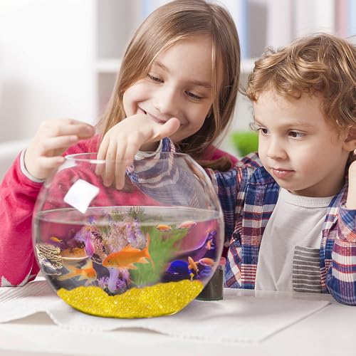 Keedolla Aquarium Rocks Betta Fish Tank Gravel, 8oz Frosted Sea Glass Marbles Gemstones for Vase Fillers, DIY Crafts and Home Decor - Yellow, 6-9mm - color: Yellow, size: 0.5 LB
