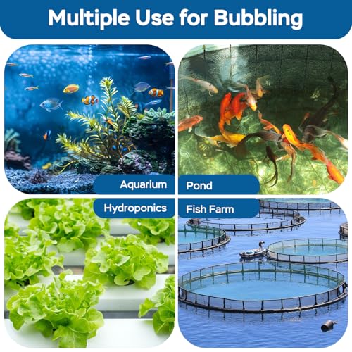 AquaMiracle New Innovative Rubber Air Stone | Air Bubbler | Oxygen Air Diffuser | for Pond Aerator | Pond Aeration | for Large Aquarium | 8”x1.52” | 1-Pack