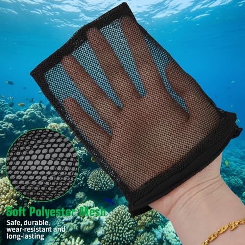 10 pcs Aquarium Media Bag with Zipper, Reusable Fine Mesh Bag for Aquarium Filter Media, 5.9" x 3.9" - color: Black