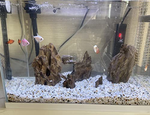 Natural Dragon Rock Carefully Selected Mixed Sizes, Decorative Aquarium Rocks, Aquarium Stones for Fish Tank (4.4lb) - size: 4.4lb