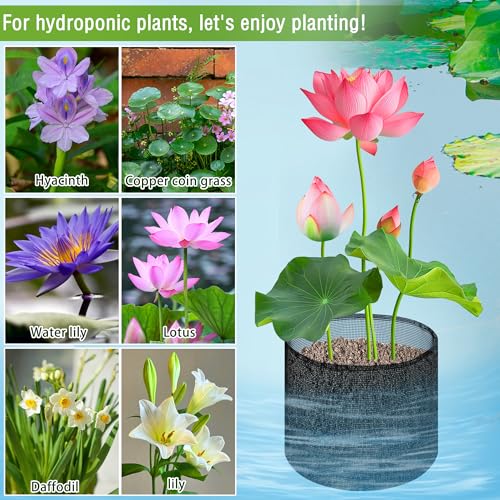 4 Pcs Aquatic Pond Planting Bags-7.1" H x 7.2" Dia Reusable Mesh Water Garden Pond Plant Pot-Breathable Black Round Lily Plant Pots for Pond Bog Plant Garden Terrestrial Plant - color: Black, size: Round
