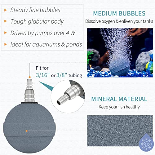 Pawfly Aquarium Air Stone Ball 2 Inch, Airstones for Aquarium Fish Tank Bucket Hydroponics Pond and DWC Reservoir, 8 Pack - size: 8 Pack