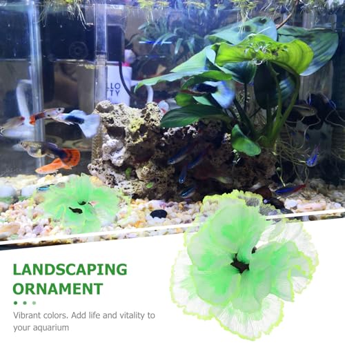 DOITOOL Artificial Silicone Aquarium Plant Ornament Green Aquatic Water Plant Decoration for Fish Tank Landscaping for Home and Aquarium Use