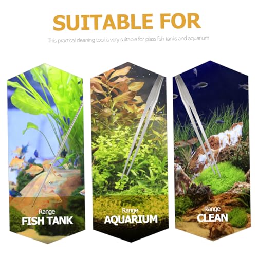 Aquarium Aquascaping Tool Set 7-Piece Cleaning Kit Long Handle Scraper Tweezers and Scissors for Fish Tank Maintenance and Aquatic Plant Care