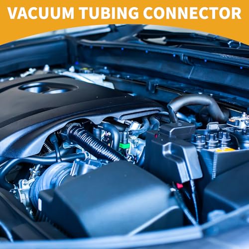 6 Pcs Universal Automotive Vacuum Tubing Connector - Car 90 Degree 4mm / 5/32" L Shaped Vacuum Tubing Connector Assortment 2 Way Vacuum Line Fittings - Plastic Transparent