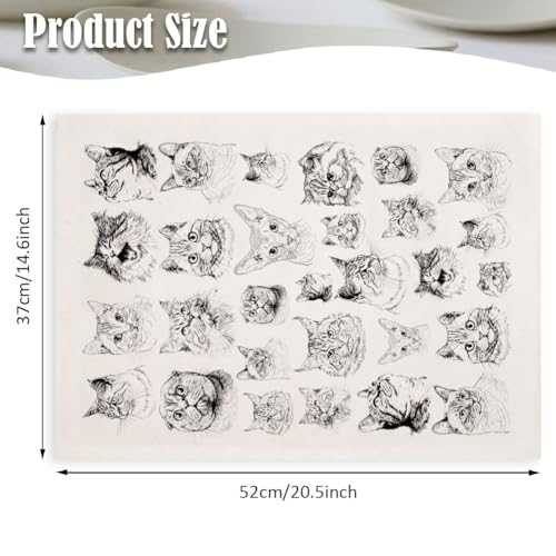 SUPERDANT 4PCS Cat Avatar Underglaze Paper Transfer Cute Kitty Transfer Papers for Clay Ceramic Porcelain Under Glaze Transfers for Pottery Enamel Decals Black Underglaze Decal Handcrafted Gifts - style: Cat Avatar