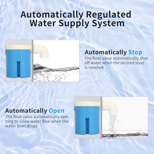 3/4" Side Inlet Float Valve, Automatic Float Valve Water Control System for Water Tank and Trough - Durable Plastic, Corrosion Resistant, for Livestock, Pool, Pond, Aquarium - color: Side Inlet, size: 0.75 Inch