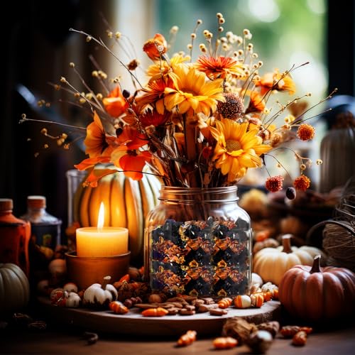 Syhood 570 Pcs 5 Sizes Orange and Black Fake Crushed Ice Rocks Acrylic Crystal Gems Plastic Diamonds Marble for Vase Fillers Decoration Wedding Table Scattering Room Halloween Decor - color: Orange and Black