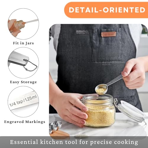 21PCS Measuring Cups and Spoons Set, Include 7 Nesting Measuring Cups, 9 Measuring Spoons and 5 Mini Spoons, Stainless Steel Metal Measuring Set, Kitchen Gadgets for Cooking & Baking - size: 21PCS Set