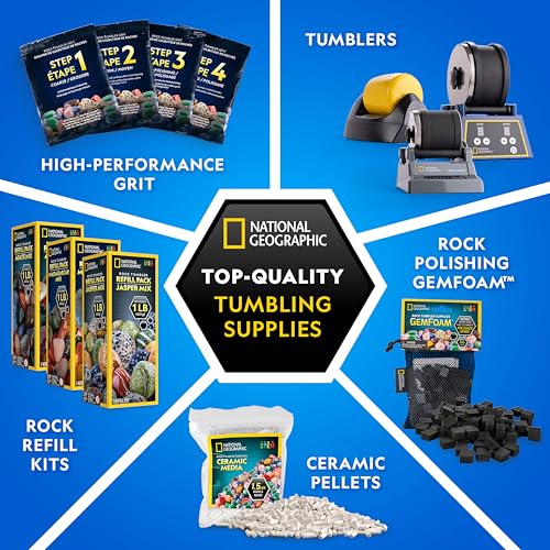 NATIONAL GEOGRAPHIC Rock Tumbling Media – GemFoam Reusable Rock Polisher Foam, Use After Rock Tumbling Grit Cycles, Adds Shine to Tumbled Rocks and Minerals, Rock Tumbling Supplies - style: New Polishing Foam