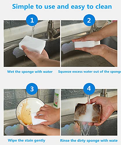 Magic Sponges Eraser,50PCS 2X Density Melamine Sponge Foam Cleaner for Bathtub, Floor, Baseboard, Bathroom, Wall,Kitchen,Furniture (50PCS (2X Density) - color: 50pcs (2x Density)