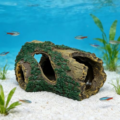 Aquariums Landscape Artificial Cave Fish Tanks Landscaping for Shrimp Breeding Ornaments Bark Craft Artificial Cave for Fish Tanks Shrimp Habitat Decor - color: A