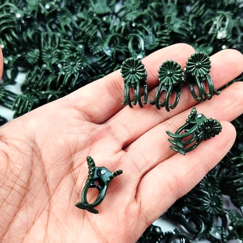 GXXMEI 400PCS Orchid Clips for Plants Support - Dark Green, for Small - Middle Climbing Plants Vine Plants & Single Stem Plants