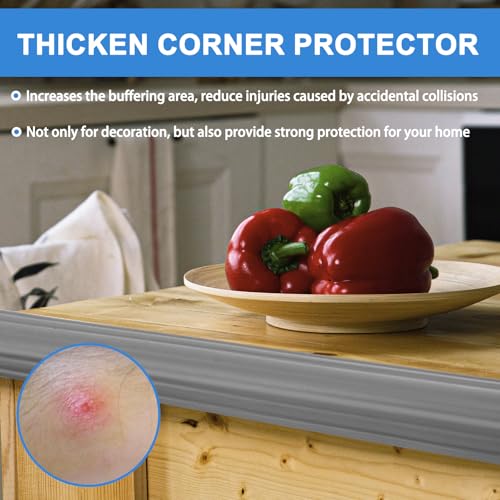 Wall Corner Protector Peel and Stick Corner Trim Molding Flexible Inside & Outside Wall Edge Guard Self Adhesive Moulding Trim for Edge Use, Gray, 0.8” W x 10’ L - color: Gray, size: 0.8 In x 10 Ft