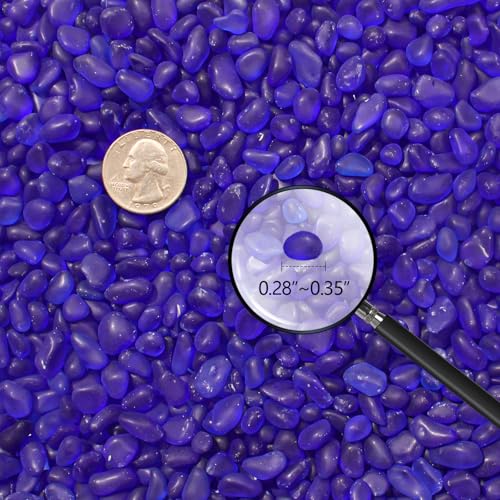 Keedolla 0.5 Lb Cobalt Blue Frosted Sea Glass Stones Fish Tank Rocks Gravel Aquarium Glass Pebbles Marbles Gemstones for Vase Fillers, DIY Crafts, and Home Decor - color: Cobalt Blue, size: 0.5 LB