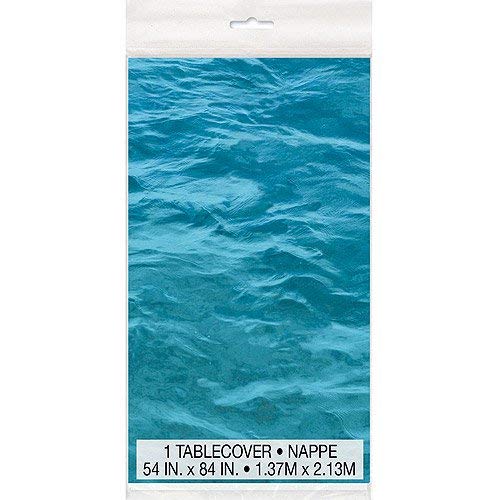 Unique Ocean Waves Rectangular Plastic Table Cover (137cm x 274cm) 1 Piece - Ideal for Parties and Events (Pack of 2) - size: 108" x 54" (Rectangular) (Pack of 2)