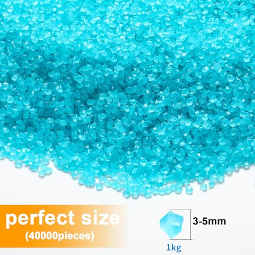 Landical 40000 Pcs 3-5mm Glow in The Dark Rocks for Fish Tank Aquarium Luminous Gravel Bulk Pebble Craft Small Landscaping Glow Sand Stone for Potted Plant Succulent Decor, 2.2 Lb/ 1 kg(Light Blue) - color: Light Blue