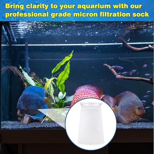 Jecery 8 Pcs 4 Inch Aquarium Filter Socks, 200 μm Ring Felt Filter Bags 4 x 8 inches Sump Socks for Saltwater Aquarium Fish Tank Freshwater - size: 4 x 8 inches