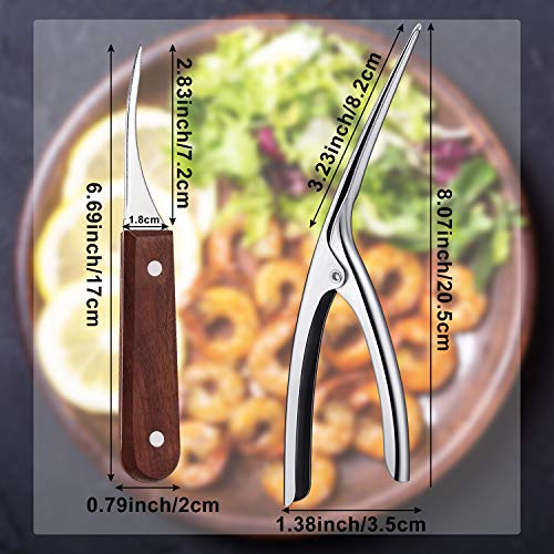 2 Sets Shrimp Deveiner Tool Stainless Steel Shrimp Peeler Portable Shrimp Cleaner Knife Prawn Shell Peeler for Kitchen Shrimp Peeling Tools