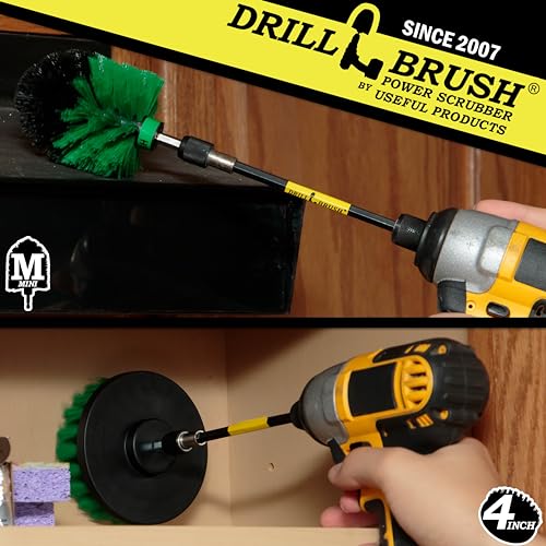 Drill Brush Kitchen Accessories - Kitchen Cleaning Extension Kit - Kitchen Sink Hard Water Remover - Kitchen Cleaning Supplies - Oven Scrubber Brush Set - Countertop Cleaning Brush - Household Brush - color: Green