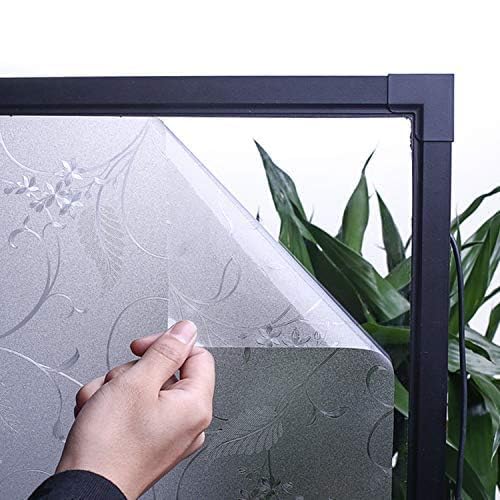 Niviy Static Cling Non-Adhesive Window Film Frosted Glass Film Bathroom Door Glass Decoration Window Film Privacy Covering (17.7"x 47.2") - color: Pure, size: 17.7" x 47.2"