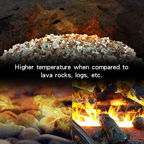 Stanbroil 10-Pound Blended Fire Glass - 1/4 inch Reflective Tempered Fire Glass Blended Gold, Platinum, Copper Reflective for Indoor and Outdoor Gas Fire Pits and Fireplaces - color: Gold, Platinum, Copper, size: 1/4"