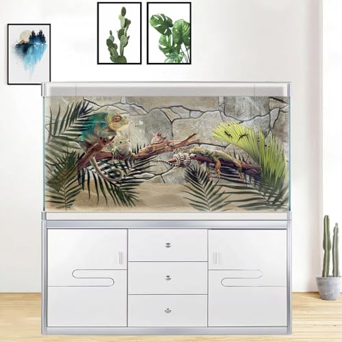 24X12IN Marble Aquarium Background, Art Marble Aquarium Background, Natural Marble Glass Terrarium Background with 8 EVA Double-Sided Tape - color: Stone, size: 24X12in/60X30cm
