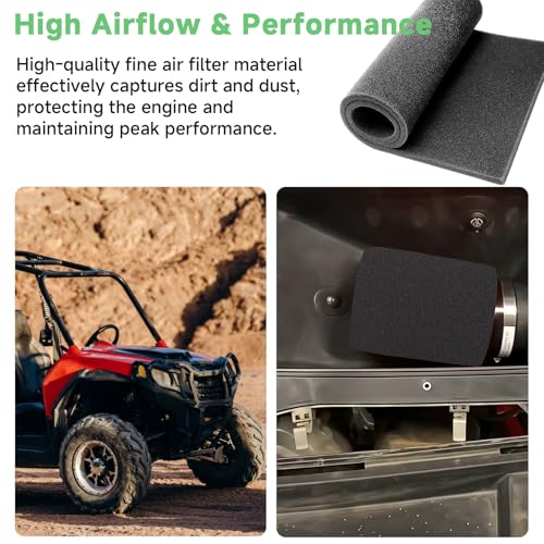 Washable Foam Filter Material for Uni Filter BF-1 BF1, 65-PPI Motorcycle Foam Air Filter Sheet, Cut-to-Size Pre-Filter Sponge for ATV/UTV Dirt Bike Lawn Mower Engines,15''x18''x5/8'', Black - color: Black