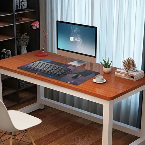 Cool Polygons Desk Pad Mouse Pad,Large XL Technology Mouse Mat with Stitched Edges,Non-Slip Rubber Base Mousepad for Office PC Keyboard Laptop and Home Work Desk Mat(27.5X11.8 in) - color: Cool polygons