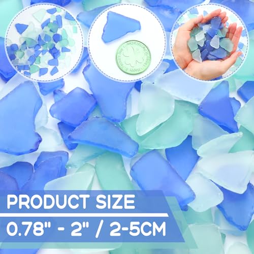 Jetec 25 oz Sea Glass for Crafts Pieces Decor Flat Frosted Sea Glass Vase Filler Crushed for Beach Wedding Party Decor Home Aquarium DIY Craft Supplies(Blue, White, Green) - color: Blue, White, Green, size: 25 oz