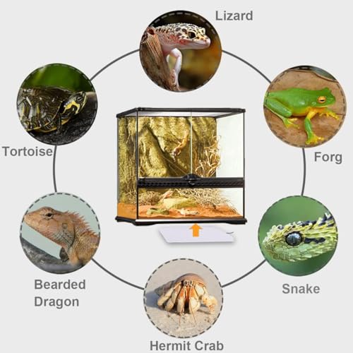 Aiicioo Reptile Heating Pad - Hermit Crab Heater Heat Mat for Reptiles Snake Lizard Terrarium 8 Watt - size: 6" X 8"(8W)