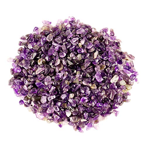 Cherry Tree Collection 1/2 Pound Polished Tumbled Gemstone Chips, Pebbles, Crystal Chips Bulk for Jewelry Making, Healing, Plants, Succulents, Aquariums, Decoration, Chakra (Amethyst) - color: Amethyst