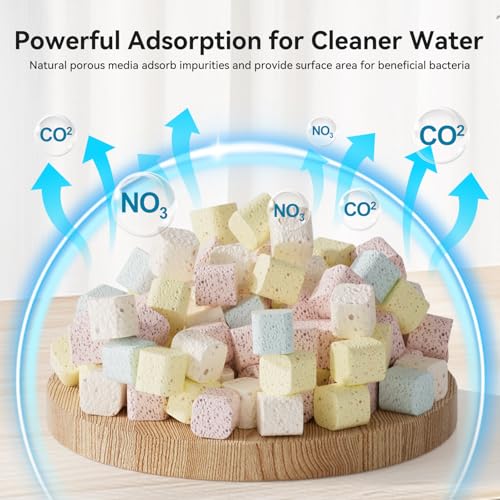 Aquarium Filter Media for Freshwater & Marine Tank Bio House Filter Media with Ceramic Cube Brick & Bio Cube, Helps Maintain Clear Water for Sump, Pond & Koi Fish Tanks - size: 1.1lb-Ceramic Cube