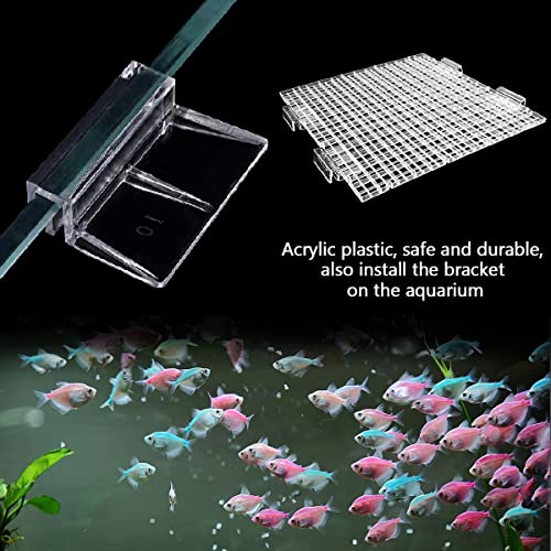 16 PCS 10mm Acrylic Aquarium Cover Clip, Clear Fish Tank Glass Cover Clip Support Holder Universal Lid Clips for Rimless Aquariums