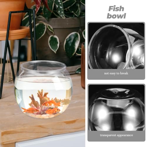 VICASKY Fish Bowl Goldfish Tank Round Bowls Large Small - Transparent Aquarium Terrarium Hydroponic Planter for Centerpieces Decor Desktop Fishbowl Unbreakable Transparent Pet Round Fish Tank Decor