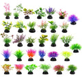 Betta Fish Tank Accessories and Aquarium Plants, 32 Artificial Aquarium Plants for Underwater Landscaping, Fake Aquarium Plants Set for Small Fish Habitats, Plastic Aquarium Decorations