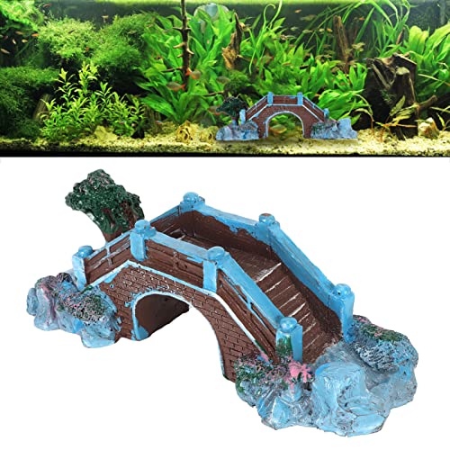 Fish Tank Bridge Ornament, Lifelike Brick Texture Stone Design, Compact Size, for Aquarium Landscaping