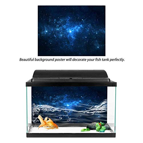 Fdit Fish Poster Aquarium Background Backdrop PVC Adhesive Starry Sky Decor Paper Cling Decals Sticker(6130cm)